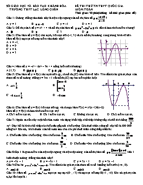 Đề thi thử tốt nghiệp THPT quốc gia môn toán học - Trường THPT Lạc Long Quân